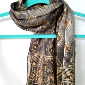 Harve Benard women's lightweight chiffon scarf grey, ivory, gold